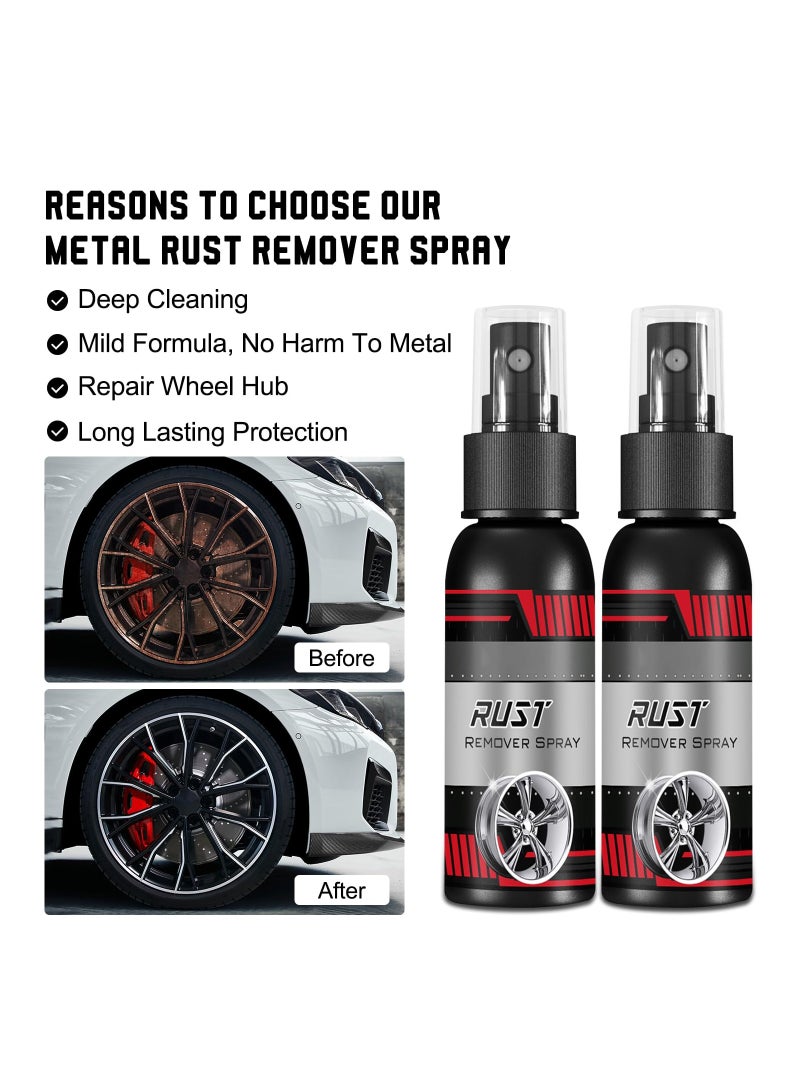 Rust Remover Spray for Metal - Multifunctional Car Rust Removal, Water-Based Rust Converter, Iron Powder Cleaner, Quickly Eliminates Rust Stains - 100ml (2 Pack) - Image 2